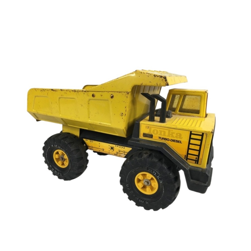 Tonka Vintage Construction Vehicle Lot 4 Turbo Diesel Crane Dump Truck Bulldozer - Picture 4 of 16